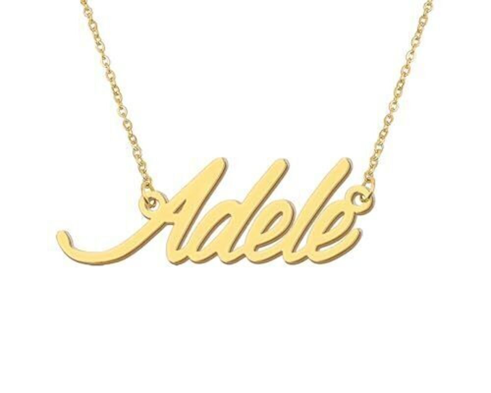 5002 18k Gold Plated Adele Necklace with Name Layer Nameplate Jewelry